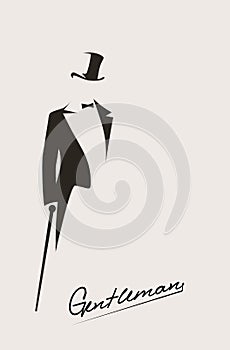 Silhouette of a gentleman in a tuxedo