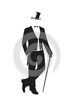 Silhouette of a gentleman in a tuxedo