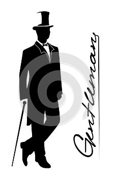 Silhouette of a gentleman in a tuxedo