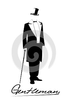 Silhouette of a gentleman in a tuxedo
