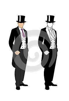 Silhouette of a gentleman in a tuxedo