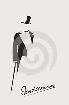 Silhouette of a gentleman in a tuxedo photo