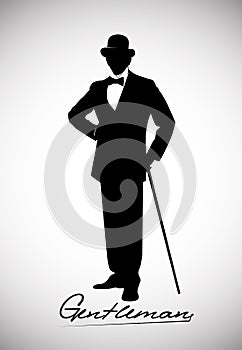 Silhouette of a gentleman in a tuxedo