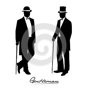 Silhouette of a gentleman in a tuxedo