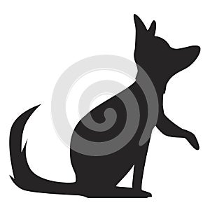 Silhouette of a German shepherd dog