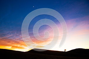 The silhouette of girl