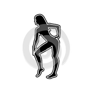 silhouette girl dancer, hand scketch exotic dance icon. Element of Woman for mobile concept and web apps icon. Glyph, flat icon