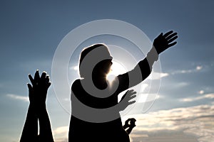 Silhouette of girl at Outdoors Music Festival