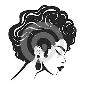 Silhouette of a girl s profile. Woman face silhouette. Isolated vector illustration on white background.