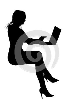 Silhouette - Girl at work 01