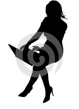 Silhouette - Girl at work 04