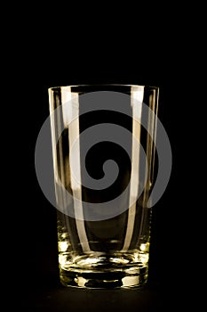 Silhouette of a glass on a black background