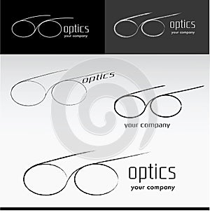 Silhouette glasses icon vector illustration. Logo Optics Shop