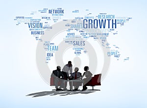 Silhouette Global Business Meeting Concept