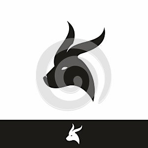 Silhouette of goat head vector logo
