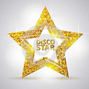 Silhouette of gold disco star sign photo