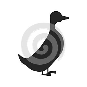 the silhouette of a goose on white background vector EPS
