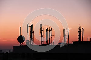 Silhouette of GSM transmitters