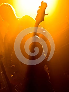 Silhouette of guitar player