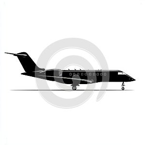 Silhouette of Gulfstream, Isolated on a White Background photo