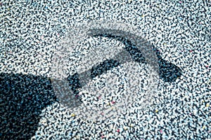 Silhouette of the hand holding hammer