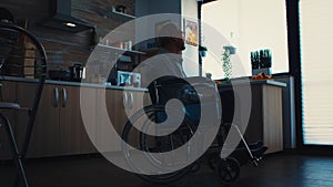 Silhouette of handicapped senior man