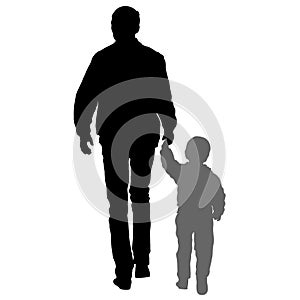 Silhouette of happy family on a white background