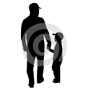 Silhouette of happy family on a white background