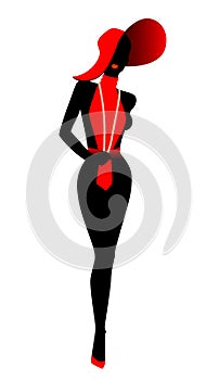 Silhouette of the harmonous woman