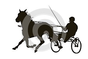 Silhouette of harness racing
