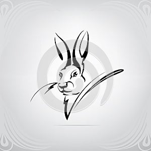 Silhouette of the head of a hare. vector illustration photo