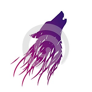 Howling wolf head silhouette