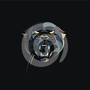 Silhouette of the head of a panther. vector illustration