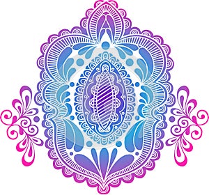 Silhouette Henna Abstract Medallion Vector photo