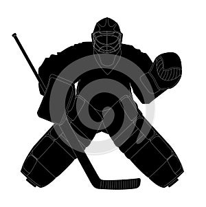 Silhouette hockey goalie