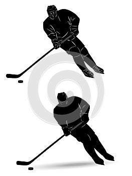 Silhouette hockey player