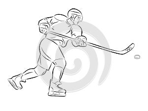 Silhouette hockey player