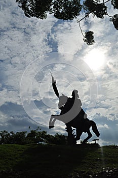 Silhouette of a horseman