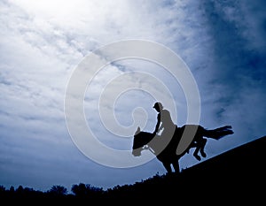 Silhouette of a horseman