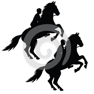 Silhouette of a horseman on a horse