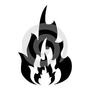 Silhouette hot flame spurts fire design