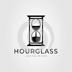 silhouette hourglass or classic sand timer logo vector illustration design