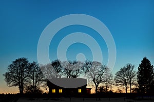 Silhouette of house