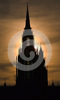 Silhouette of the houses of parliament