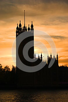 Silhouette of the houses of parliament