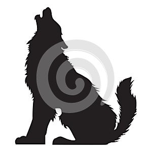 silhouette of howling wolf. Vector illustration decorative design