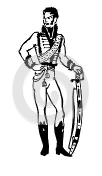 Silhouette of the hussar