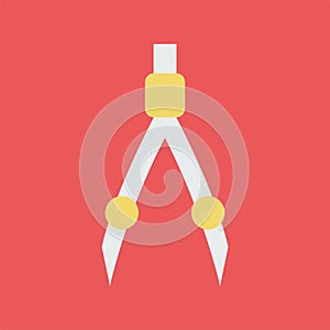 Silhouette icon compass. Flat vector illustration.