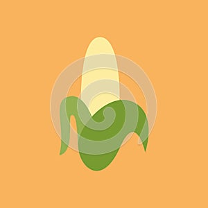 Simple vector illustration with ability to change. Silhouette icon corn