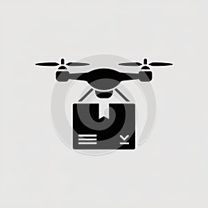 Drone delivering a package icon